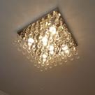 Lustre de cristal verdadeiro quadrado 45x45 cm sala de jantar, sala, quarto