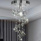 Lustre de cristal verdadeiro redondo 60 cm de altura
