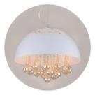 Lustre De Cupula Branca Com Vidro Ambar Hevvy - My 94782
