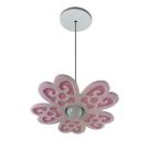 Lustre de Flor Branco e Rosa Pendente Delicado Jardim Encantado Menina Cabo Ajustável