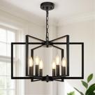 Lustre de Metal Preto para Interior com 6 Luzes Seaside Village