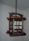 Lustre de teto luminária oriental japonês rustico madeira artesanal sala quarto hotel pousada