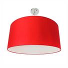 Lustre Dome Pelegrin PEL-021 Metal Tecido Vermelho