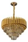 Lustre Dourado Luxo Cristais Design Elegante Moderno Dourado 127/220v