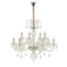 Lustre Estilo Baccarat em Cristal K9 e Aço Inox 15 Lâmpadas