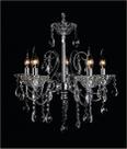 Lustre Fayet Cromado com Cristais Transparente 5 Braços Tupiara
