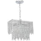 Lustre Finesse com Base Pendente e Adornos em Acrílico de Alto Brilho - Cor Cristal