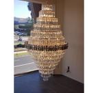 Lustre Gigante 180cm Design Camadas Refletido Formosa Lustre Gigante 180cm Design Camadas Refletido Formosa
