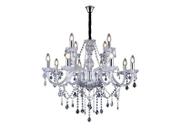 Lustre Glam Maria Tereza Transparente 12 Braços E14 Taschibra