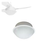 Lustre Globo Branco Para Ventilador Teto Loren Sid Primor