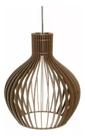 Lustre Grande Redondo Sala Madeira Mdf Decoração