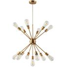 Lustre Iluminação Pendente Moderno Sputnik Industrial Retrô Dourado Inl27