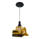 Lustre Infantil Escavadeira em Acrílico Amarelo Trator Caminhão Pendente Ajustável