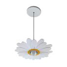 Lustre Infantil Flor Margarida Quarto Bebê Branco Iluminação