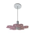 Lustre Infantil Flor Rosa Branca Acrílico Pendente Ajustável Jardim Encantado Menina