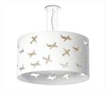 Lustre Infantil Pendente Aviões Duplo - Cru 30x16