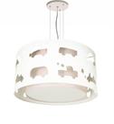 Lustre Infantil Pendente Carrinhos Branco 30X16