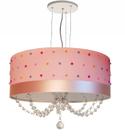 Lustre Infantil Pendente Pérolas Coloridas 40x15 Rosa
