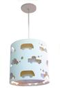 Lustre Infantil Pendente Recorte Carrinhos 25x25 Cáqui