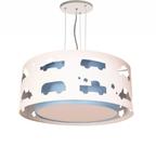 Lustre Infantil Pendente Recorte Carrinhos 40x16 Azul bebê