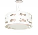 Lustre Infantil Pendente Recorte Carrinhos 50x16 Branco