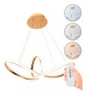 Lustre Infinito Dourado Moderno 35w Bivolt Muda de Cor
