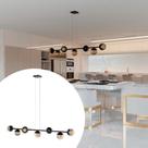 Lustre Jabuticaba Pendente 7 Globos Vidro Com Lampadas Branco Quente - Bivolt