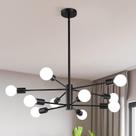 Lustre KAISITE Sputnik 10 luzes em preto com altura ajustável