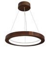 Lustre LED 27W Sirius Pendente Madeira Sala Jantar arco 50cm