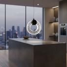 Lustre Led de Circulo Vazado Preto