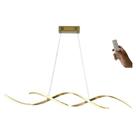 Lustre Led Espiral Moderno 54w 100cm Dourado C/ Controle