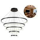 Lustre Led Luminária Pendente 5 Arcos Moderno Anéis Preto Bivolt 160W Com Controle Brinovar Lustre Led Luminária Pendente 5 Arcos Moderno Anéis Preto Bivolt 160W Com Controle Brinovar