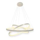 Lustre Led Moderno Pendente 3 Arcos Anéis 60cm 89w Prata