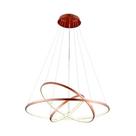 Lustre Led Moderno Pendente Anéis 3 Arco Aro Cobre Rose