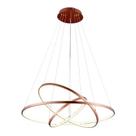 Lustre Led Moderno Pendente Anéis Led 89w 3 Arcos Rose