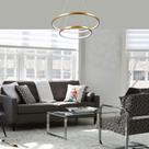 Lustre Led Moderno Sala de Jantar Pendente Quarto 2 Arcos Anéis 40 e 60cm Aro Ring Led 45W 6500K Bivolt