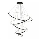 Lustre Led Pendente Anéis 5 Arcos Pé Direito Duplo