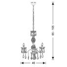 Lustre lucerna 3xe-14 acrilico fume unico g-light