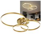 Lustre Luminaria 3 em 1 Aneis Infinito Perfil Led Arco Orbital Iluminaçao Ambiente Moderno Residencial Comercial Decoraçao Sala Quarto Recepçao