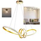 Lustre Luminaria Arco Aneis Infinito 3 em 1 Pendente LED Decoraçao Iluminaçao Luxo Sala Quarto Casa Recepçao Moderno Residencial Comercial Luz Ambient Lustre Luminaria Arco Aneis Infinito 3 em 1 Pendente LED Decoraçao Iluminaçao Luxo Sala Quarto Casa Recepçao Moderno Residencial Comercial Luz Ambient