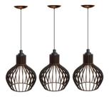 Lustre Luminária de Teto 3 Peças Kit Balcão Decoração Sala Cozinha