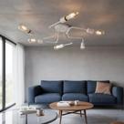 Lustre Luminária de Teto Plafon Sputnik 6 Braços S Pendente Moderno Hotel Pousada Casa Apartamento BRANCO