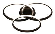 Lustre Luminária Fixo Teto 3 Aneis De Led Dourado Redondo Lustre Luminária Fixo Teto 3 Aneis De Led Dourado Redondo