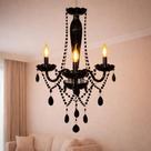 Lustre Luminaria led Baronesa 3xE14 Preto Brilho Cod: 785040073 Avant