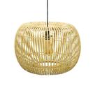 Lustre Luminaria Menor Redondo Rattan alta Decoração