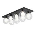 Lustre Luminária Octuplo Preto Harmony Bolinha 60x25 cm