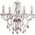 Lustre Luminária para Quarto Sala Cozinha Cristal 5 Braços Elegante Decoração Natal Clássico Luxo