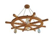 Lustre Luminária Pendente 85cm Leme De Navio Rústico 4B