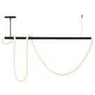 Lustre Luminaria Pendente Corda 95cm Preto 60w 3.000K Bivolt Com Led