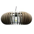Lustre Luminária Pendente de Madeira MDF Mod. Sophia GD Reto Tabaco